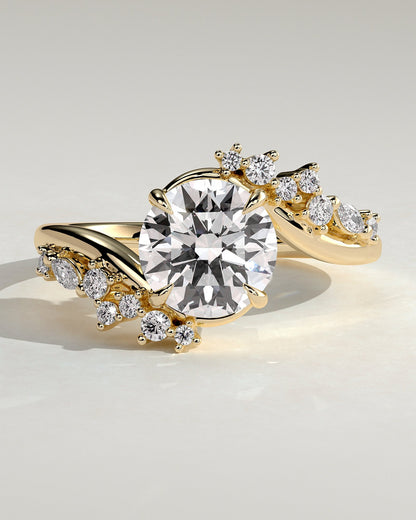 Round Halo, Pave & Split Shank Engagement Ring – 1.93 CT Lab Grown Diamond
