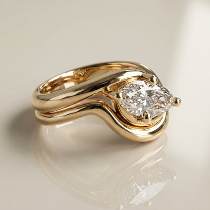 1.0 CT Round Solitaire Moissanite Diamond Bridal Ring Set