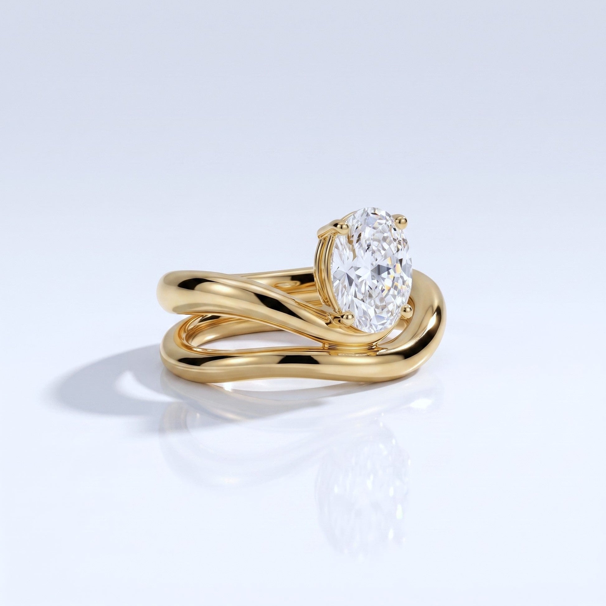 Marquise Swirl Solitaire Engagement Ring – 1 CT Lab Grown Diamond