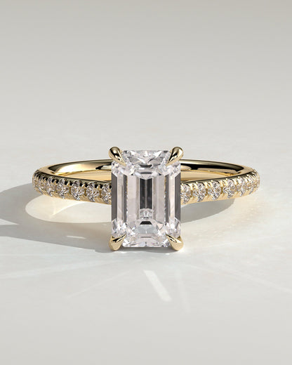 Round Halo, Pave & Split Shank Engagement Ring – 1.93 CT Lab Grown Diamond