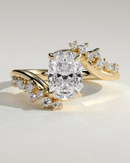 Round Halo, Pave & Split Shank Engagement Ring – 1.93 CT Lab Grown Diamond