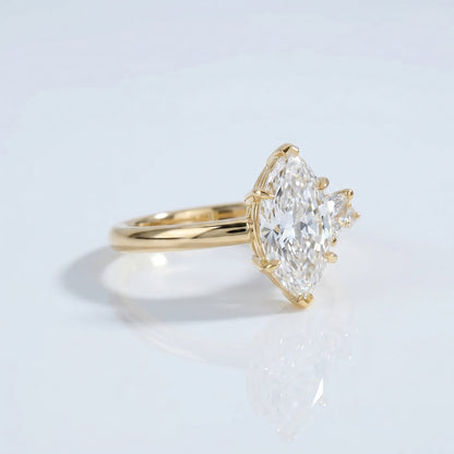 Marquise Swirl Solitaire Engagement Ring – 1 CT Lab Grown Diamond