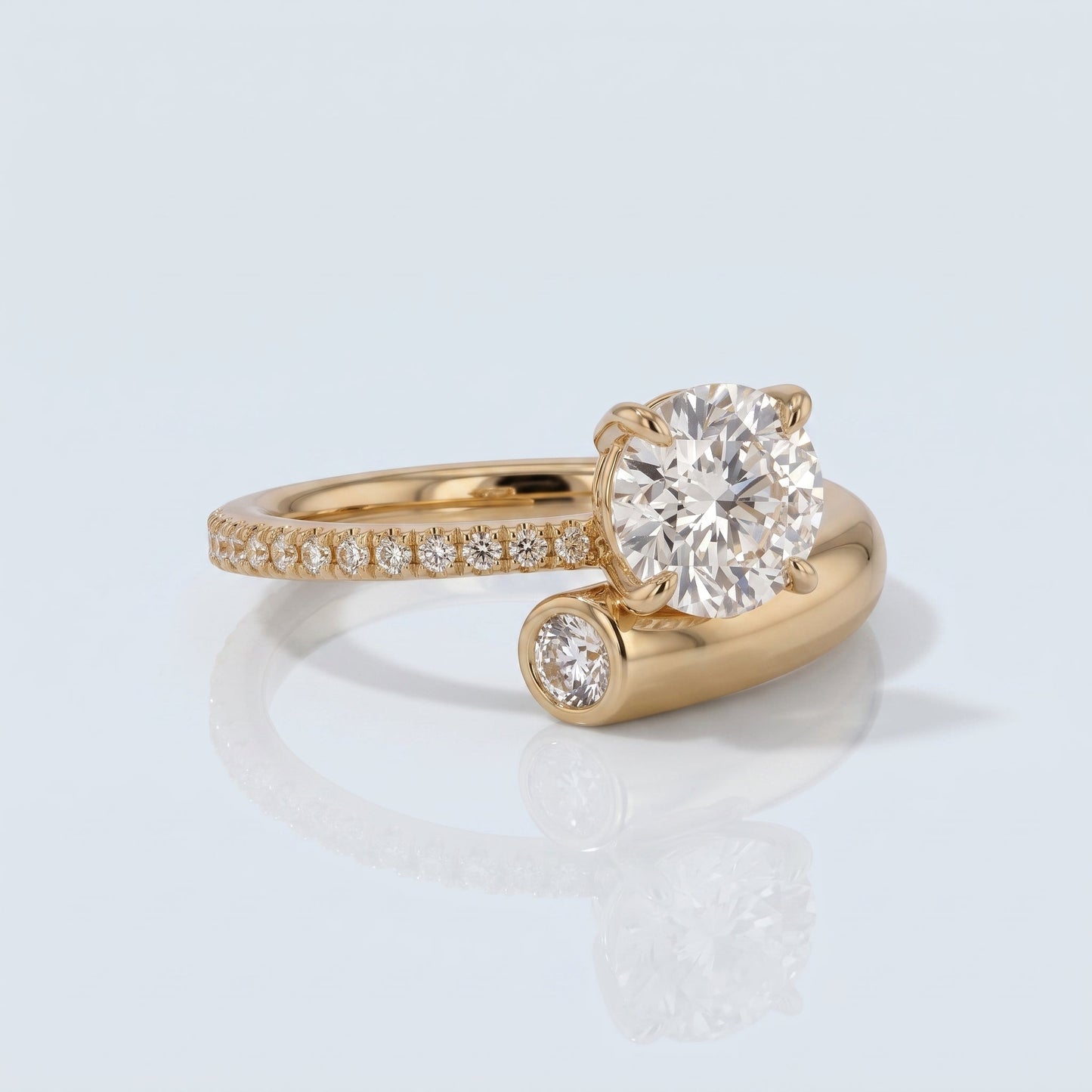 Marquise Swirl Solitaire Engagement Ring – 1 CT Lab Grown Diamond