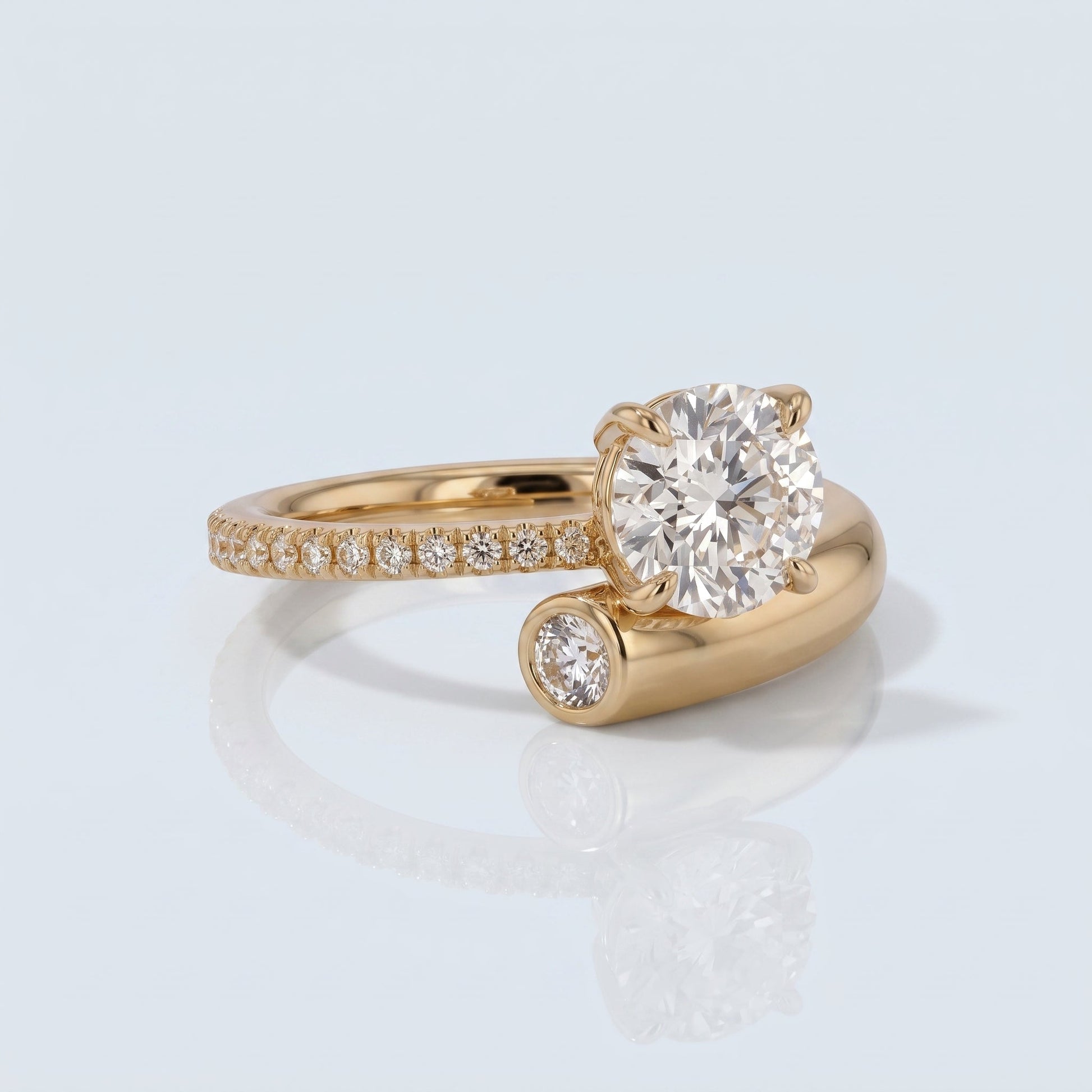Marquise Swirl Solitaire Engagement Ring – 1 CT Lab Grown Diamond