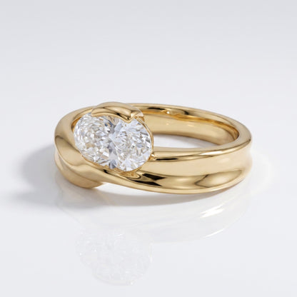 Marquise Swirl Solitaire Engagement Ring – 1 CT Lab Grown Diamond