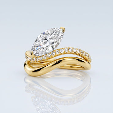 Marquise Swirl Solitaire Engagement Ring – 1 CT Lab Grown Diamond