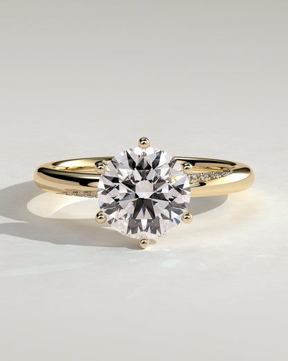 Round Halo, Pave & Split Shank Engagement Ring – 1.93 CT Lab Grown Diamond