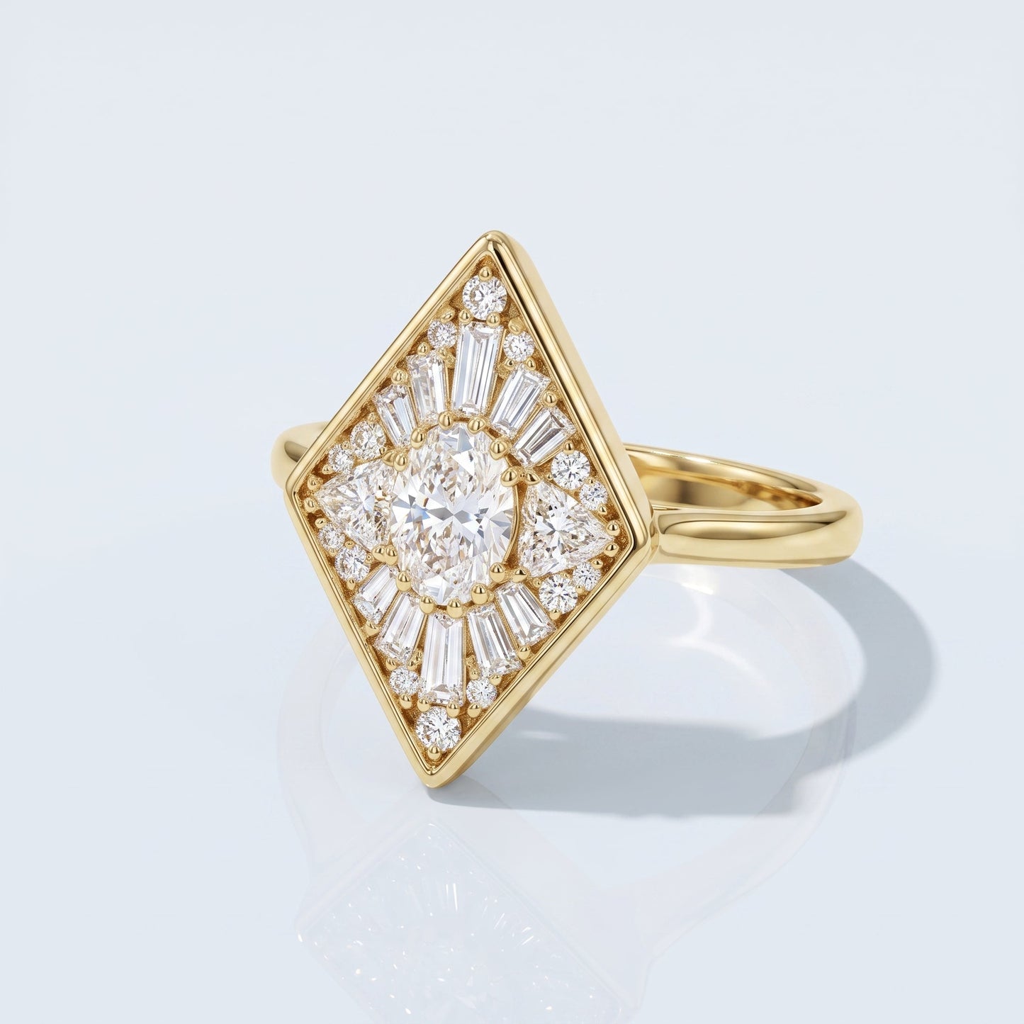 Marquise Swirl Solitaire Engagement Ring – 1 CT Lab Grown Diamond