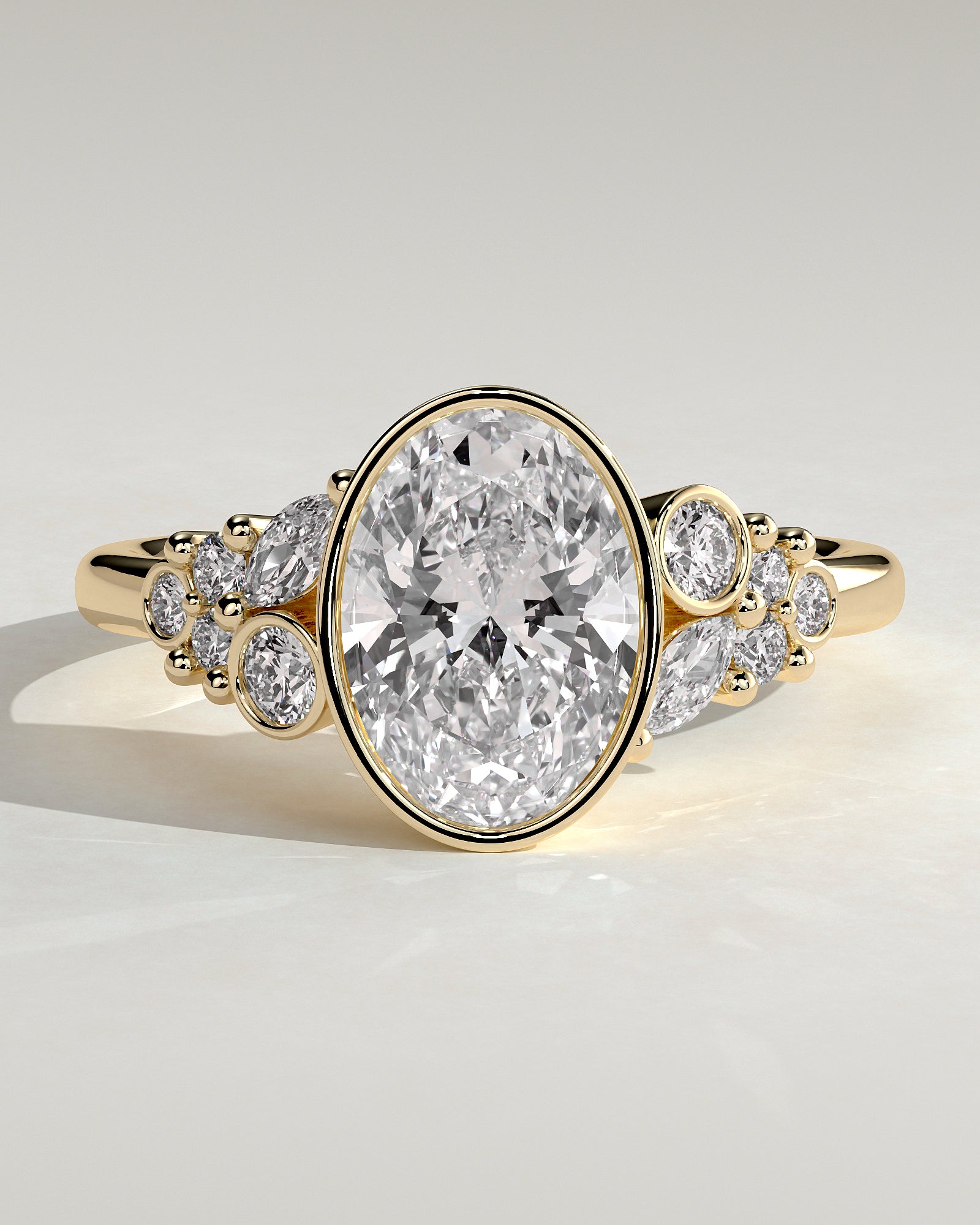 Round Halo, Pave & Split Shank Engagement Ring – 1.93 CT Lab Grown Diamond