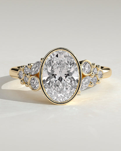 Round Halo, Pave & Split Shank Engagement Ring – 1.93 CT Lab Grown Diamond