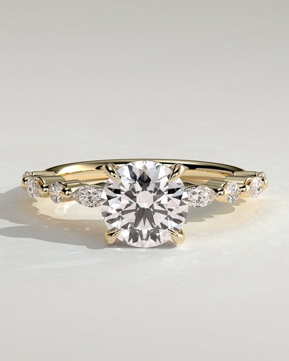 Round Halo, Pave & Split Shank Engagement Ring – 1.93 CT Lab Grown Diamond