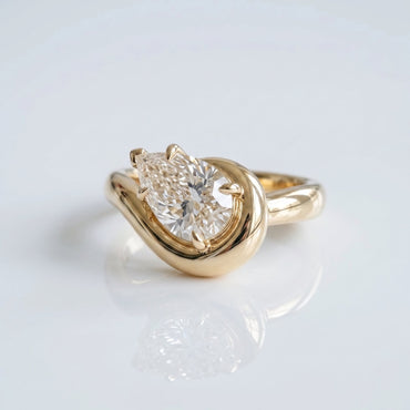 Marquise Swirl Solitaire Engagement Ring – 1 CT Lab Grown Diamond