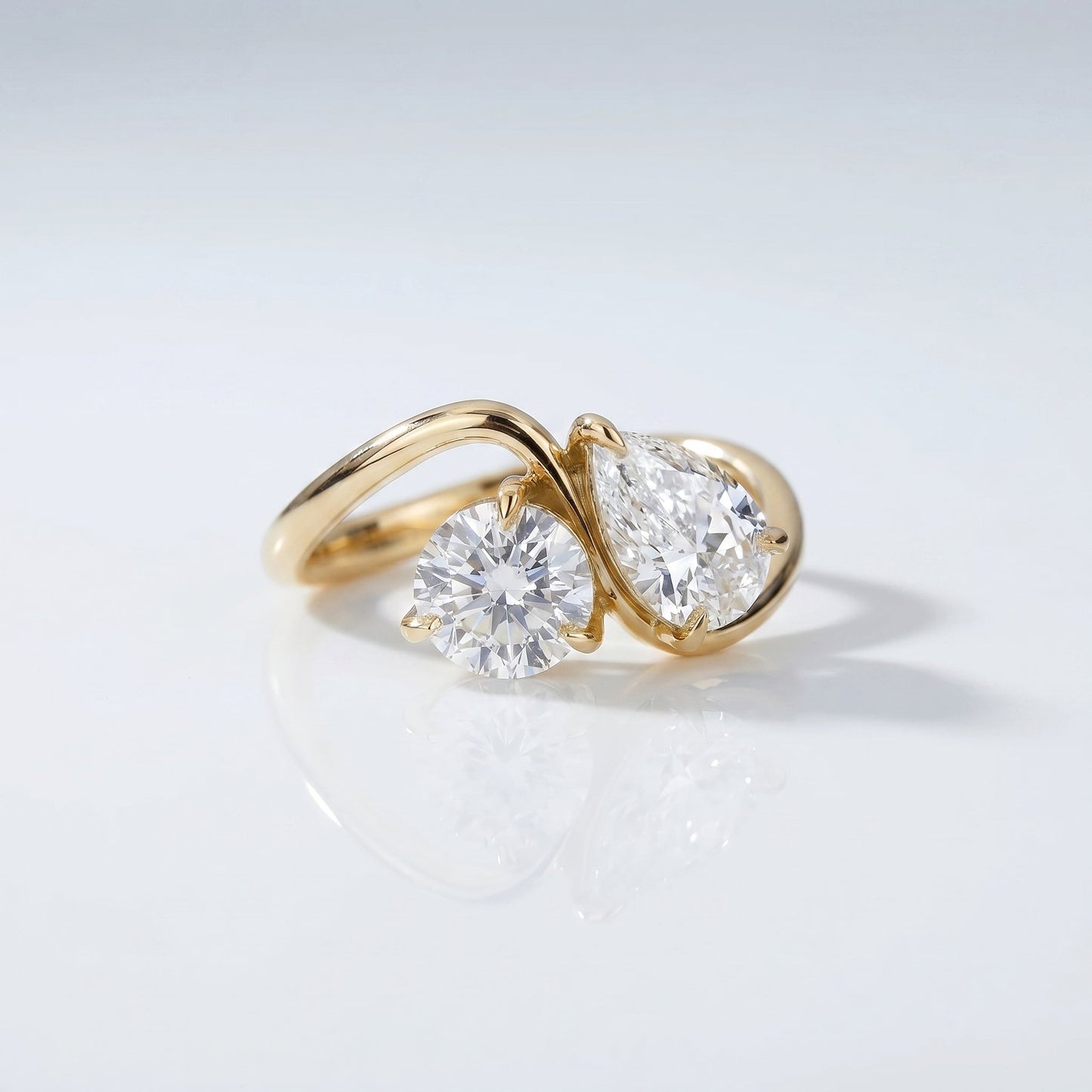 Marquise Swirl Solitaire Engagement Ring – 1 CT Lab Grown Diamond
