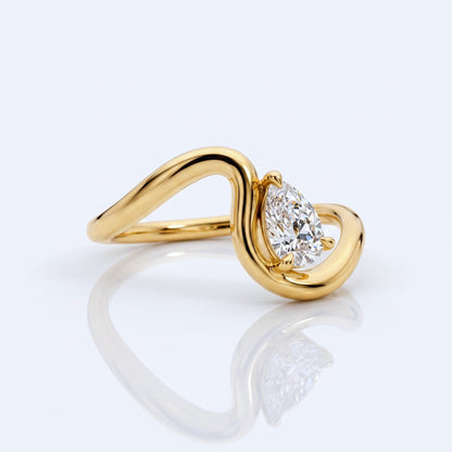 Marquise Swirl Solitaire Engagement Ring – 1 CT Lab Grown Diamond