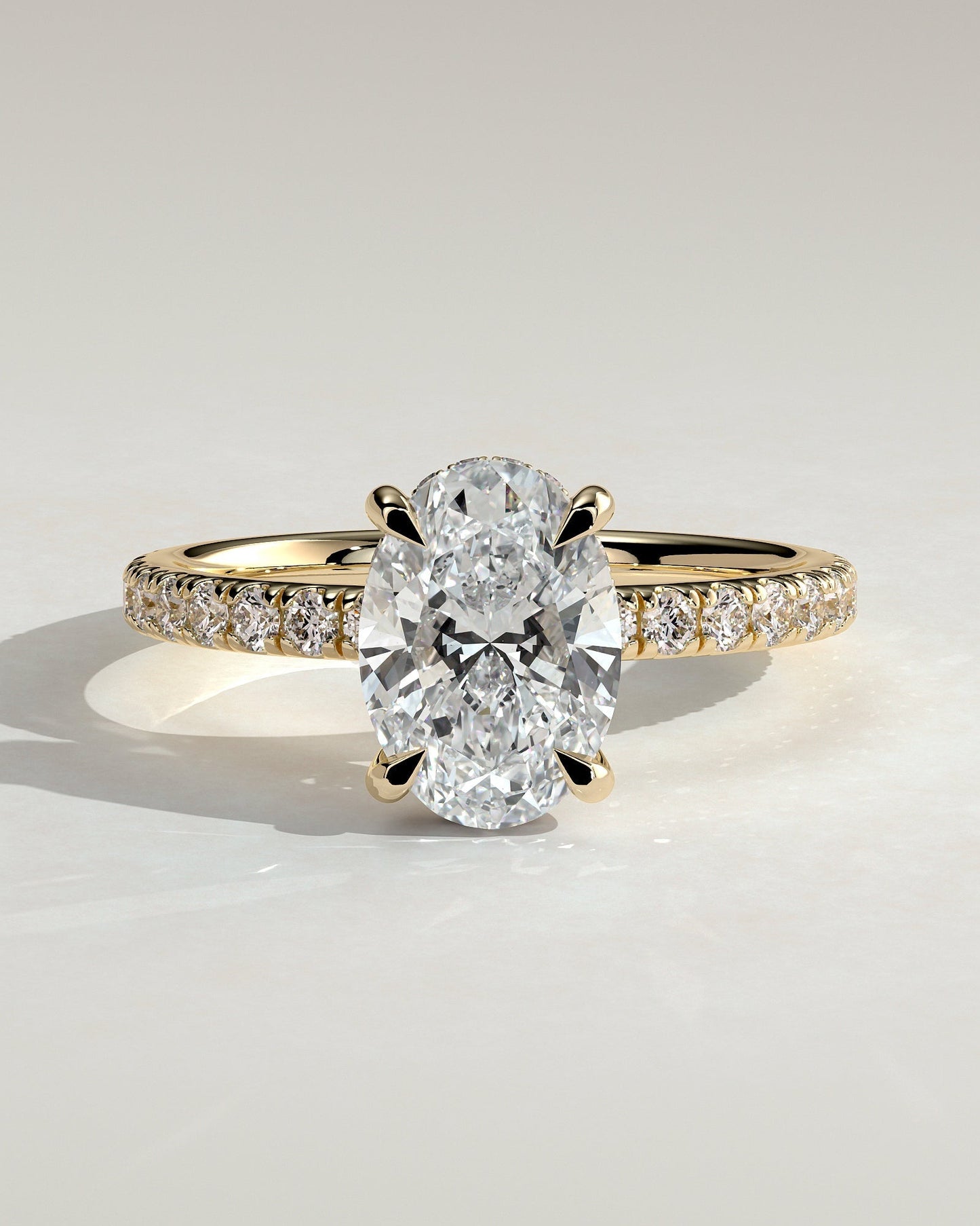 Round Halo, Pave & Split Shank Engagement Ring – 1.93 CT Lab Grown Diamond