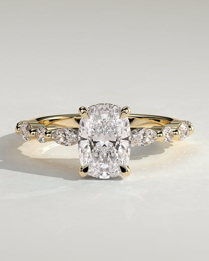 Round Halo, Pave & Split Shank Engagement Ring – 1.93 CT Lab Grown Diamond