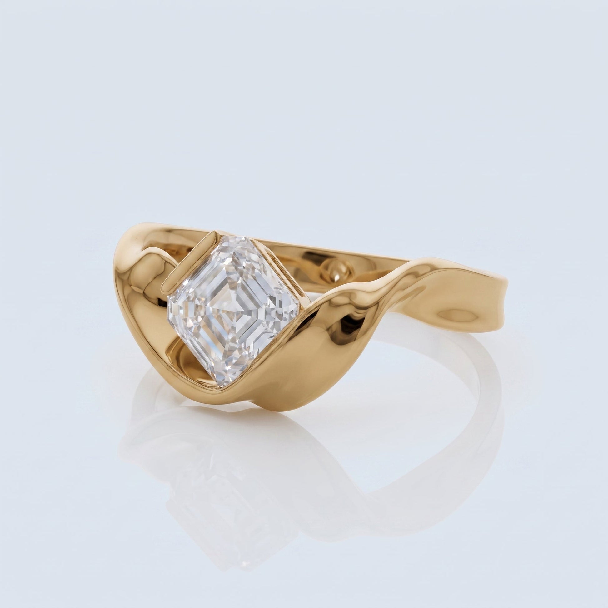 Marquise Swirl Solitaire Engagement Ring – 1 CT Lab Grown Diamond