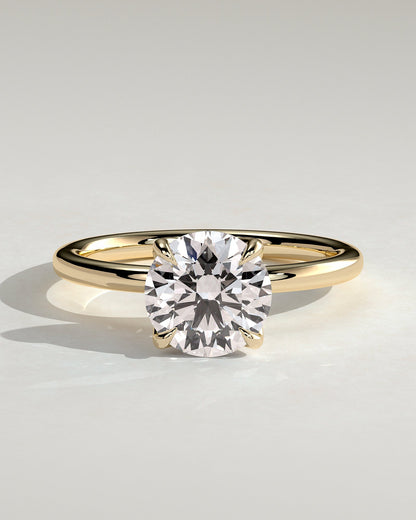 Round Halo, Pave & Split Shank Engagement Ring – 1.93 CT Lab Grown Diamond