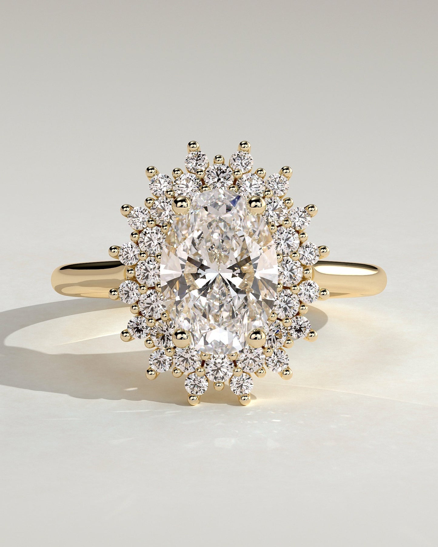 Round Halo, Pave & Split Shank Engagement Ring – 1.93 CT Lab Grown Diamond