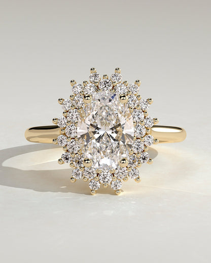Round Halo, Pave & Split Shank Engagement Ring – 1.93 CT Lab Grown Diamond