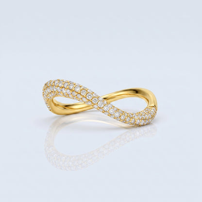 0.2 TCW Round Diamond Half Eternity DEF/VVS Lab Grown Wedding Band