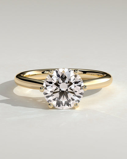 Round Halo, Pave & Split Shank Engagement Ring – 1.93 CT Lab Grown Diamond