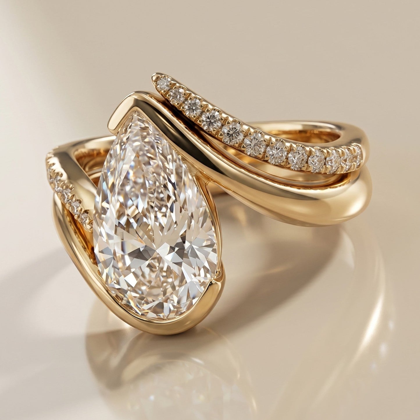 1.0 CT Round Solitaire Moissanite Diamond Bridal Ring Set
