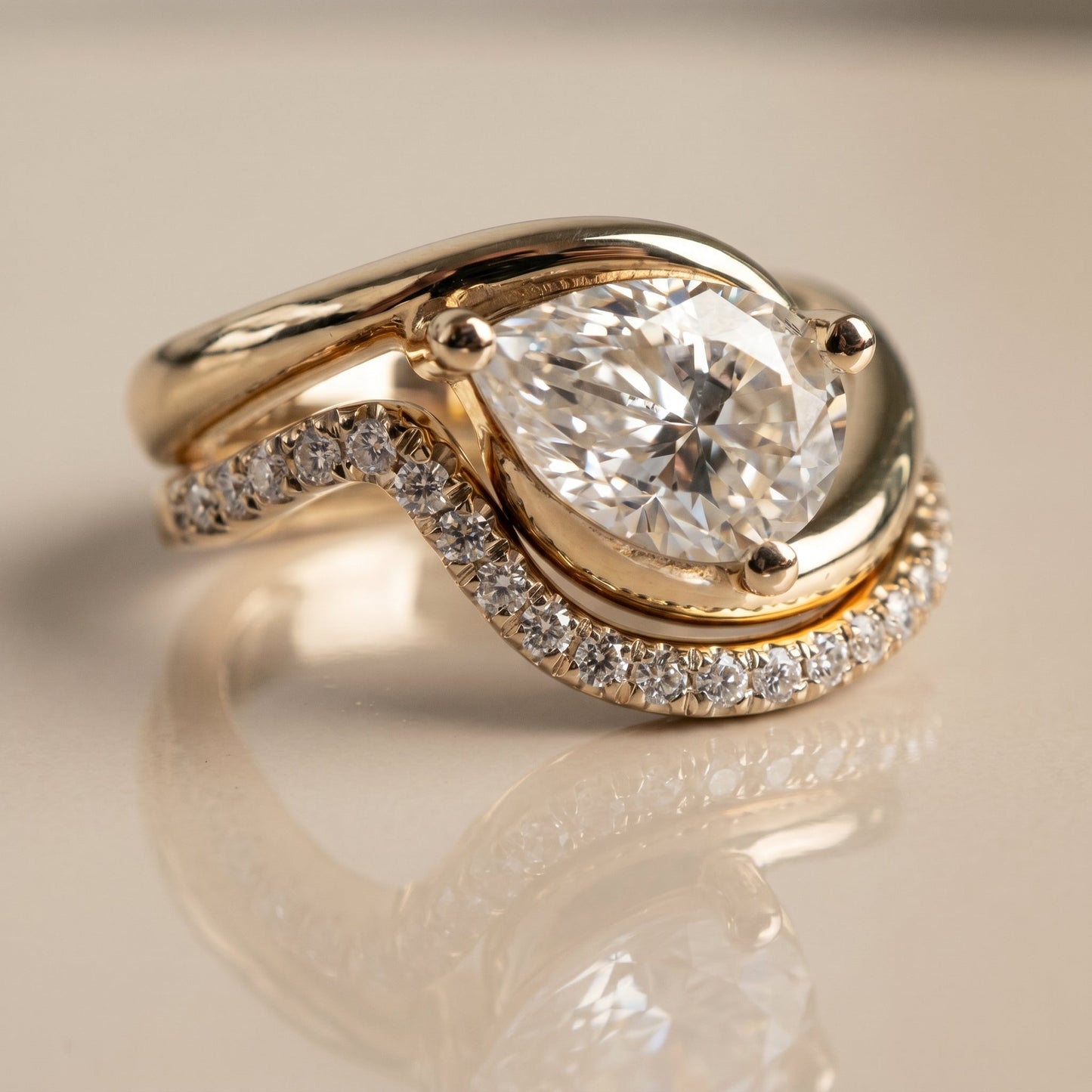 1.0 CT Round Solitaire Moissanite Diamond Bridal Ring Set