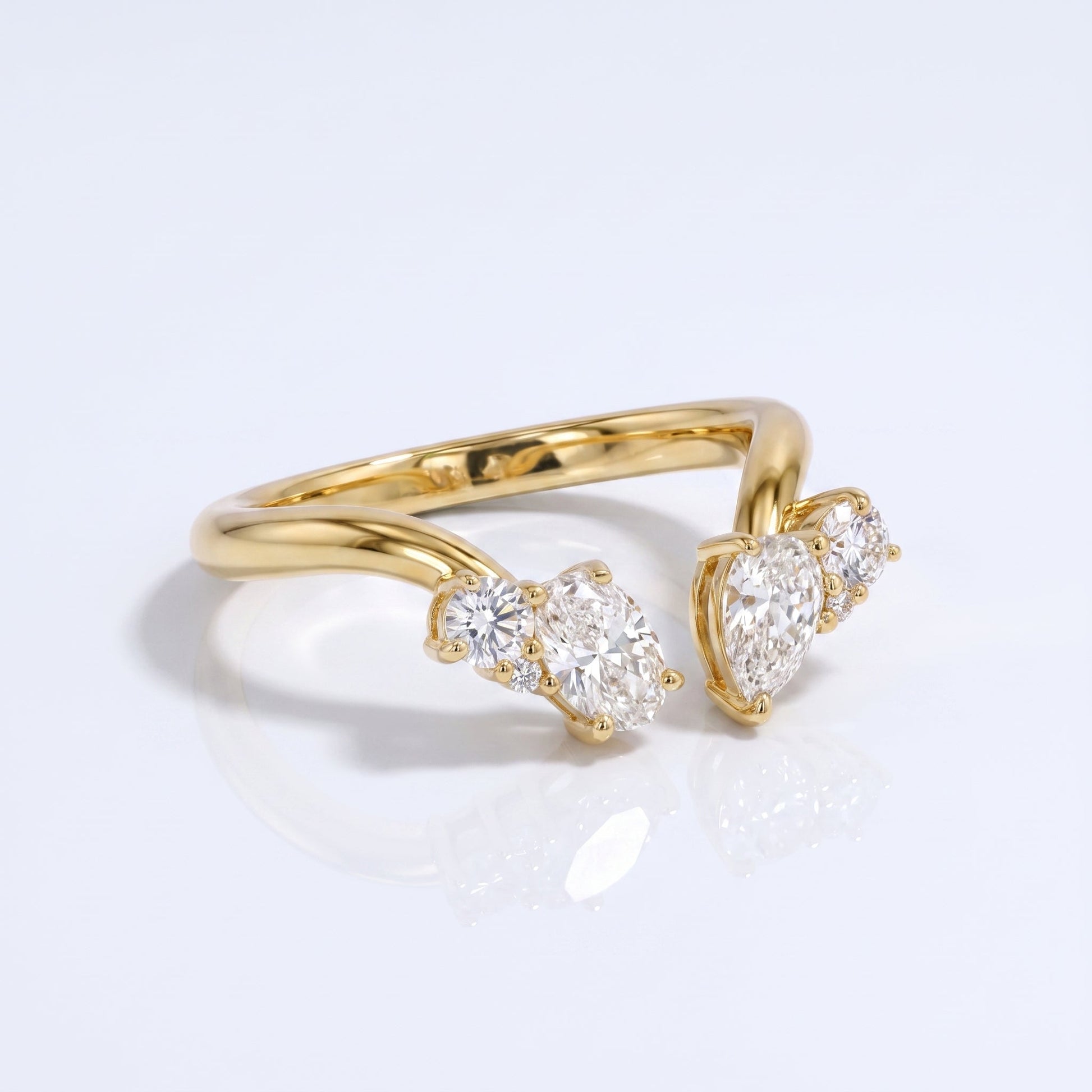 0.2 TCW Round Diamond Half Eternity DEF/VVS Lab Grown Wedding Band