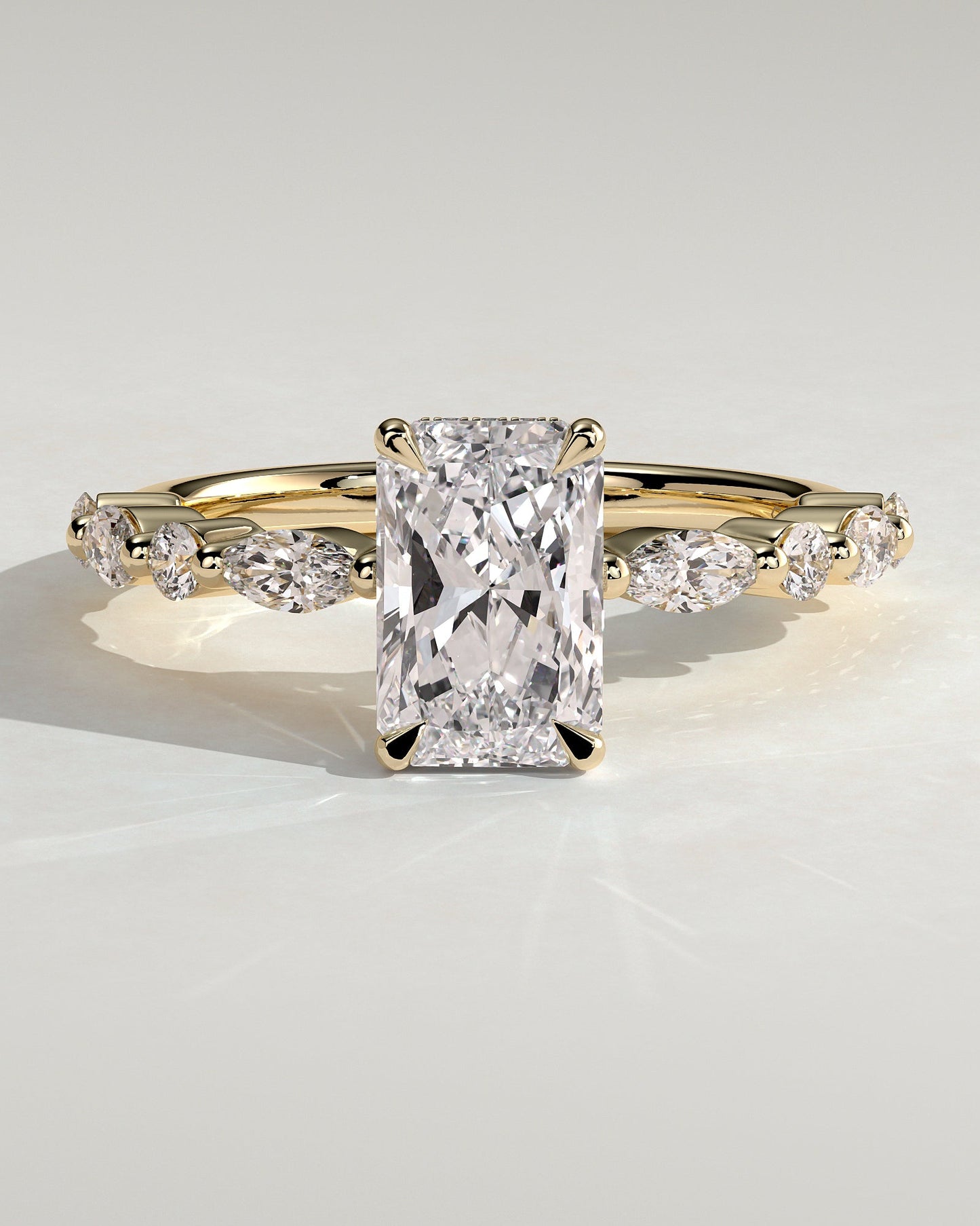 Round Halo, Pave & Split Shank Engagement Ring – 1.93 CT Lab Grown Diamond