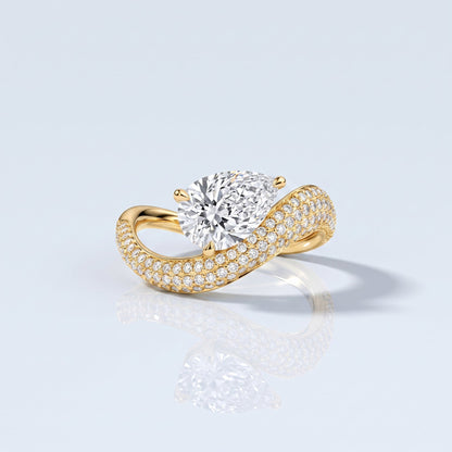Marquise Swirl Solitaire Engagement Ring – 1 CT Lab Grown Diamond