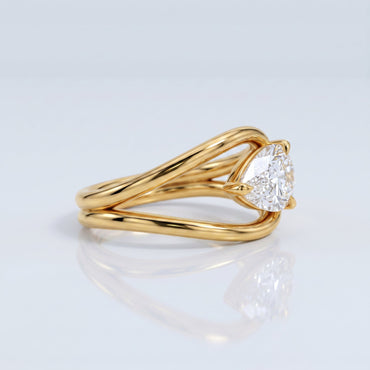 Marquise Swirl Solitaire Engagement Ring – 1 CT Lab Grown Diamond