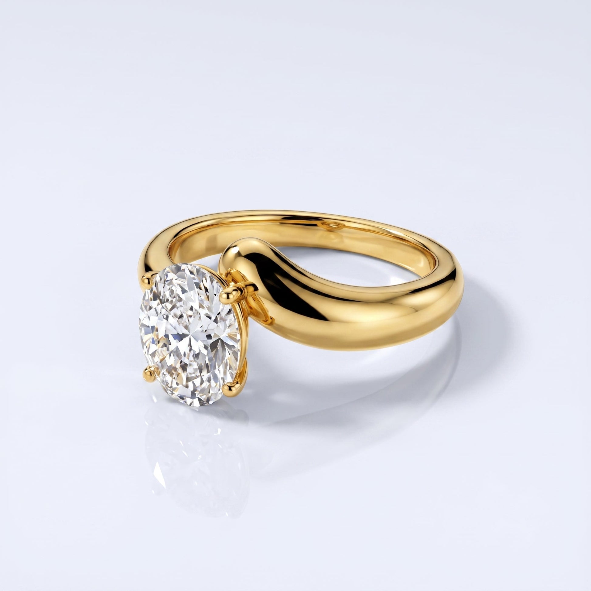 Marquise Swirl Solitaire Engagement Ring – 1 CT Lab Grown Diamond