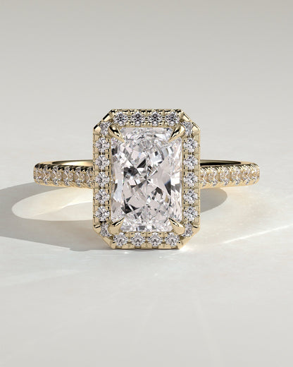 Round Halo, Pave & Split Shank Engagement Ring – 1.93 CT Lab Grown Diamond