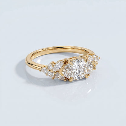 Marquise Swirl Solitaire Engagement Ring – 1 CT Lab Grown Diamond