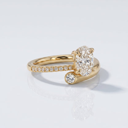 Marquise Swirl Solitaire Engagement Ring – 1 CT Lab Grown Diamond
