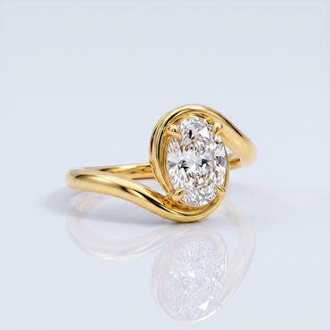 Marquise Swirl Solitaire Engagement Ring – 1 CT Lab Grown Diamond