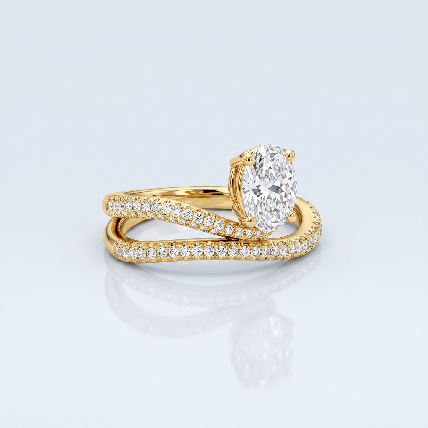 Marquise Swirl Solitaire Engagement Ring – 1 CT Lab Grown Diamond