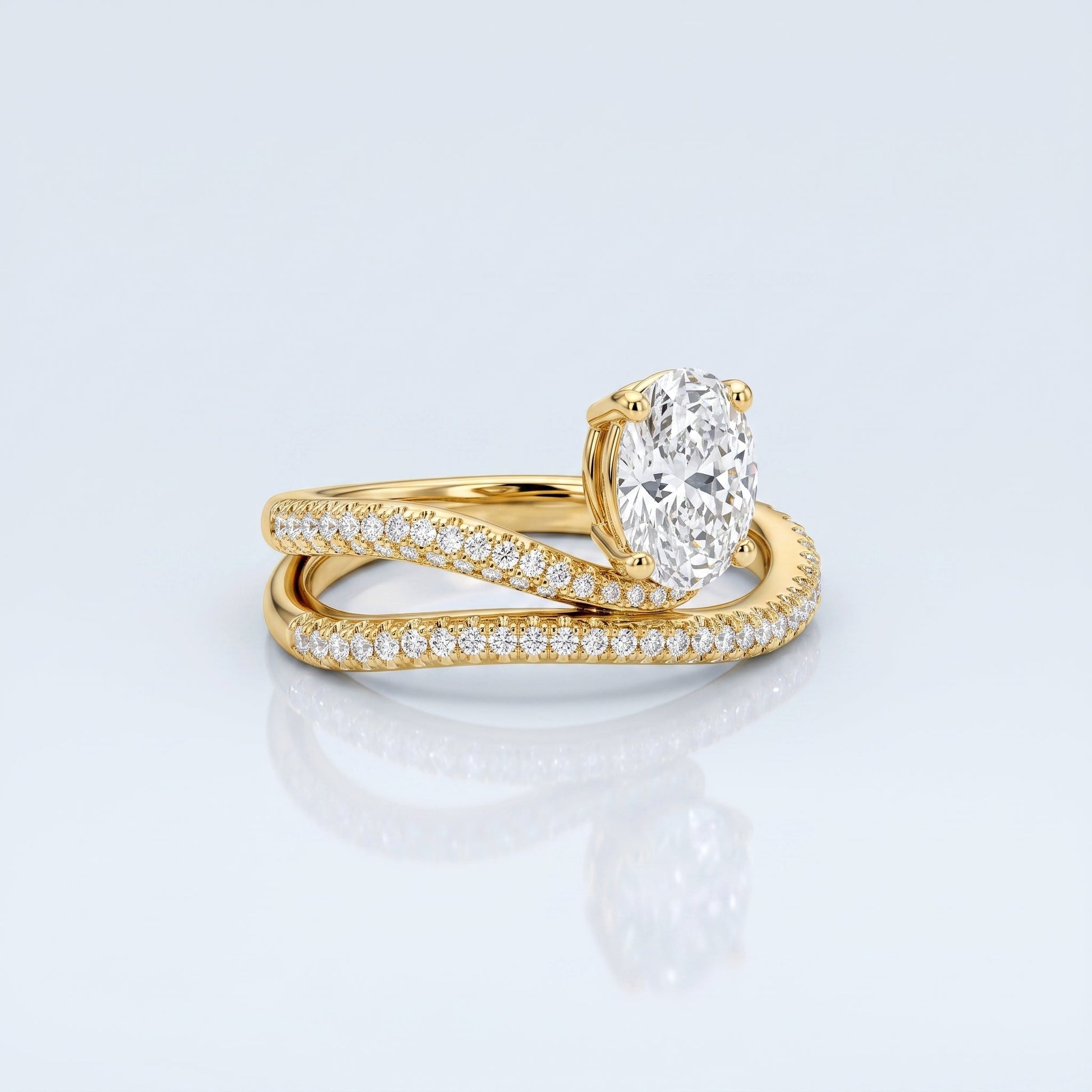 Marquise Swirl Solitaire Engagement Ring – 1 CT Lab Grown Diamond