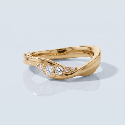 0.2 TCW Round Diamond Half Eternity DEF/VVS Lab Grown Wedding Band