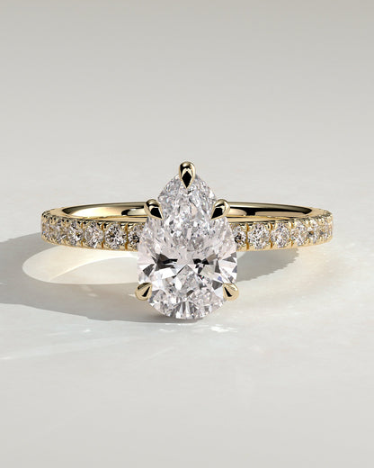 Round Halo, Pave & Split Shank Engagement Ring – 1.93 CT Lab Grown Diamond