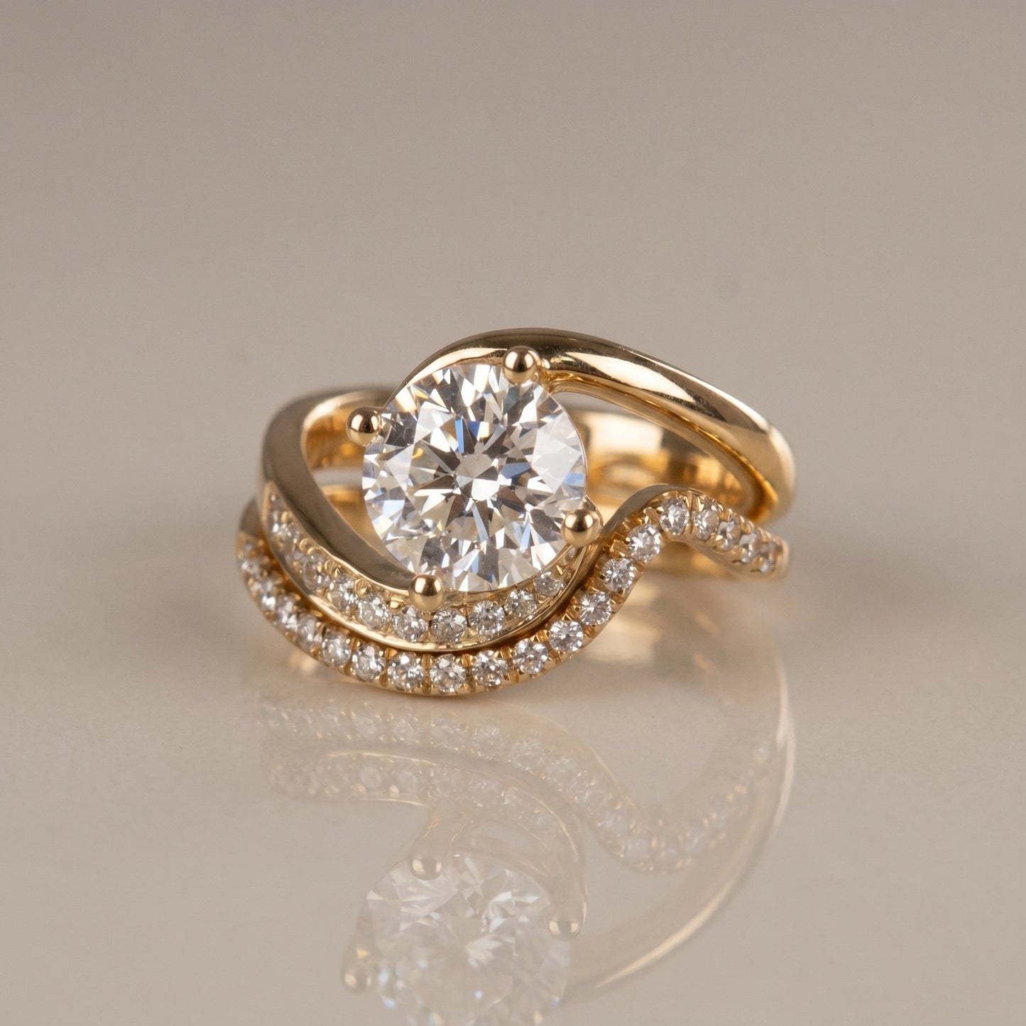 1.0 CT Round Solitaire Moissanite Diamond Bridal Ring Set