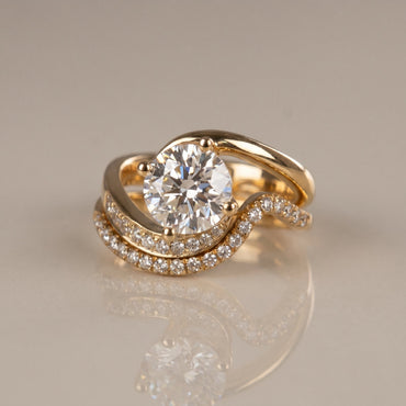1.0 CT Round Solitaire Moissanite Diamond Bridal Ring Set