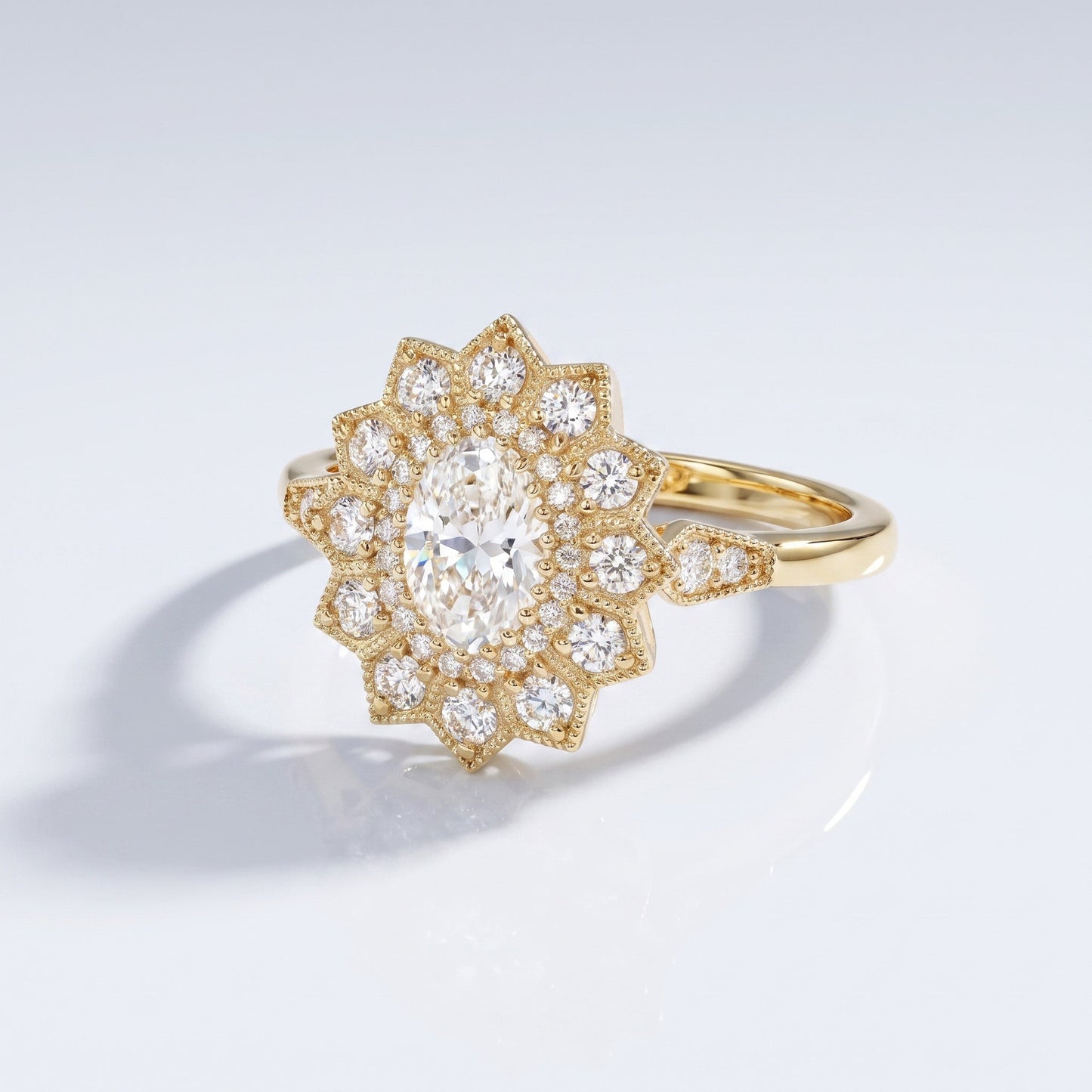 Marquise Swirl Solitaire Engagement Ring – 1 CT Lab Grown Diamond
