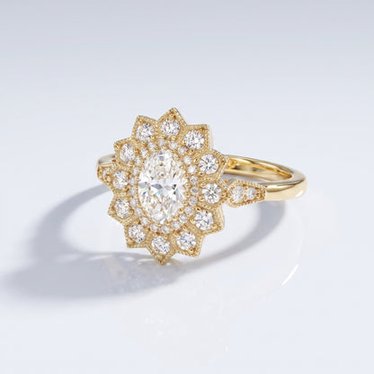 Marquise Swirl Solitaire Engagement Ring – 1 CT Lab Grown Diamond