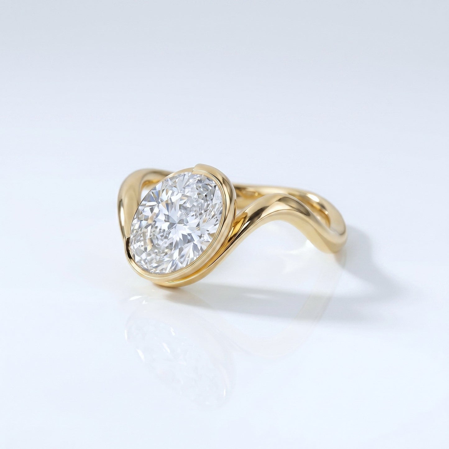 Marquise Swirl Solitaire Engagement Ring – 1 CT Lab Grown Diamond