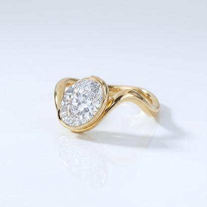 Marquise Swirl Solitaire Engagement Ring – 1 CT Lab Grown Diamond