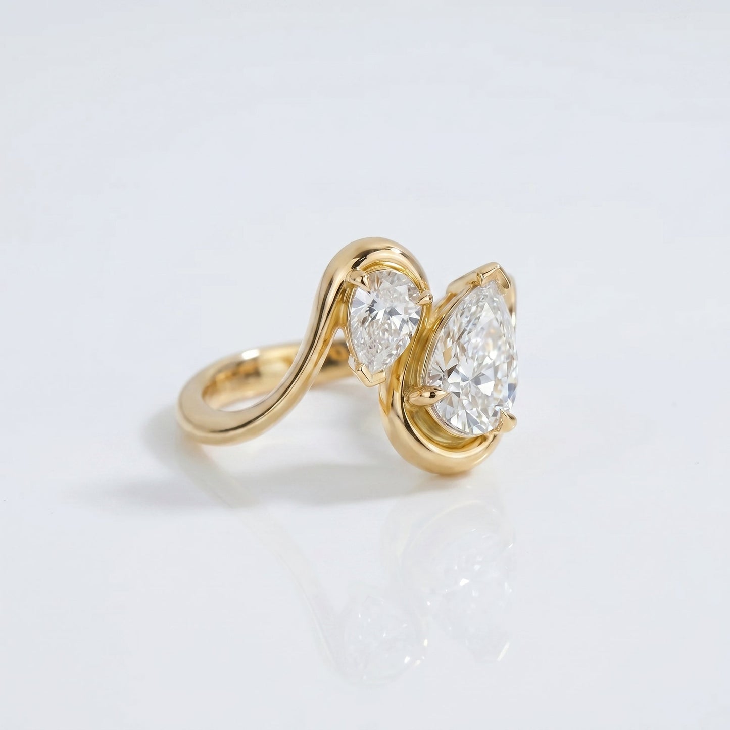 Marquise Swirl Solitaire Engagement Ring – 1 CT Lab Grown Diamond
