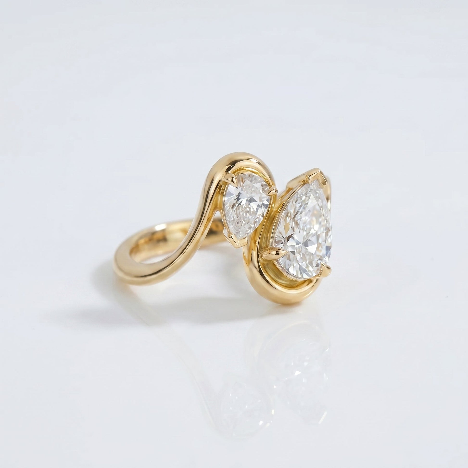 Marquise Swirl Solitaire Engagement Ring – 1 CT Lab Grown Diamond