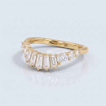 0.2 TCW Round Diamond Half Eternity DEF/VVS Lab Grown Wedding Band